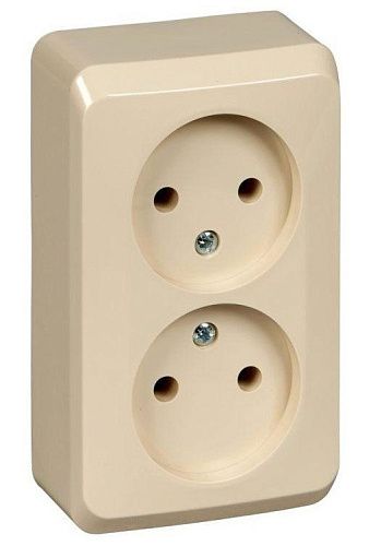 Розетка ОУ 2-я без заземления (кремовый) ЭТЮД SE