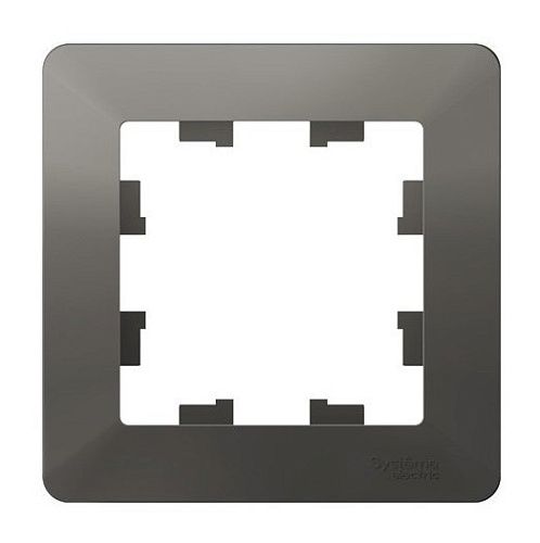 Рамка 1 пост (сталь/дымч. черный) ATLASDESIGN AIR SE