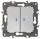 Выключатель 2кл с подсветкой 10АХ (белый) Elegance ЭРА 14-1105-01