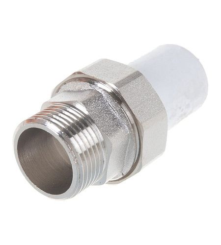 Муфта PP-R комбинированная разъёмная раструбная НР РОСТерм  25-3/4" белая