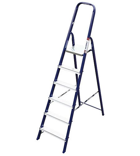 Стремянка стальная 6 ступеней 124см ALUMET (М8406)