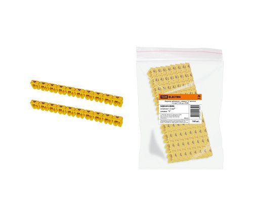 Маркер для кабеля наборный 2.5мм2 4 (желтый) TDM