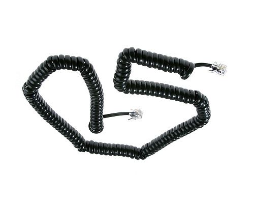 Телефонный шнур витой для трубки RJ-11 6P-4C 4м (черный) JETT