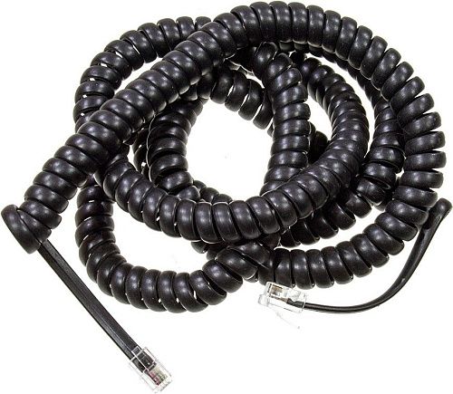 Телефонный шнур витой трубочный RJ-10 4P-4C 7м (черный) REXANT