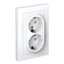 Розетка 2-я с заземлением 16А в сборе (белый) ATLASDESIGN SE