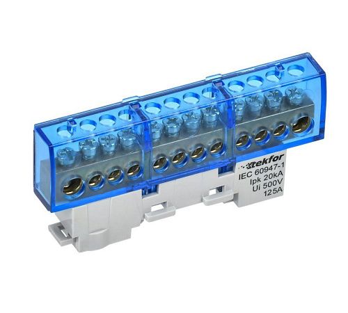 TEKFOR Шина N "ноль" (12 отв.) изол. на унив. держ. 8х12-12-С IEK