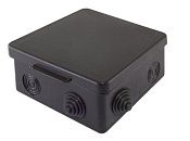 Коробка распаячная ОУ 70х70х40мм с крышкой 7 вводов IP54 (черная) ТУСО Ruvinil
