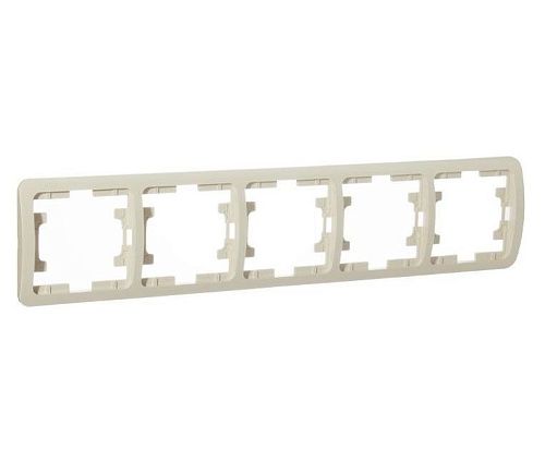 Рамка 5 постов горизонтальная (крем) Mimoza MAKEL