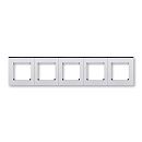Рамка 5 постов (серебро/дымчатый чёрный) Levit ABB Рамка 5 постов (серебро/дымчатый чёрный) Levit ABB