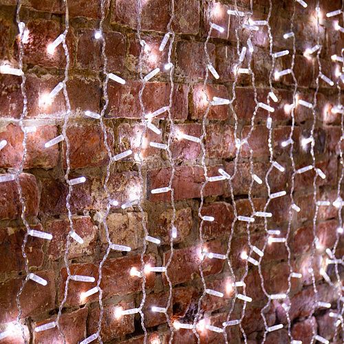 Гирлянда светодиодная Дождь 220В 2х3м 448 диодов IP44 прозрачный провод Neon-Night белая