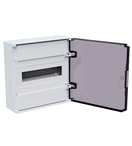 Корпус пластиковый OptiBox Pro 12-NKR-IP40 (прозрачная черная дверь) КЭАЗ NEW!