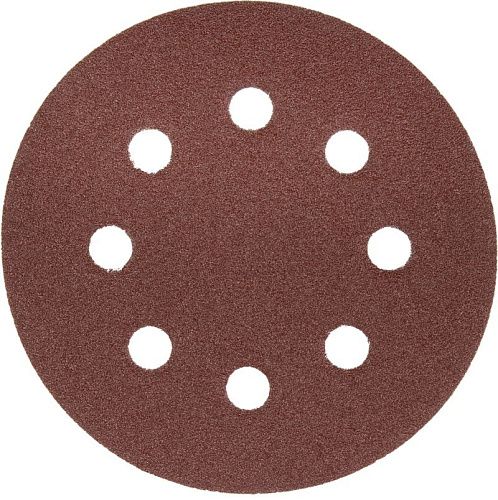 Круг шлифовальный универсальный из абразивной бумаги на велкро основе 8 отв. Р80 125мм (5шт) МАСТЕР ЗУБР (35562-125-080)