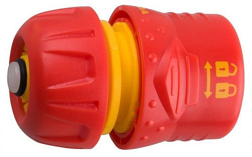 Соединитель быстросъёмный 3/4" с автостопом  для шланга с запирающим механизмом GF-34 GRINDA