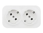 Розеточный блок с предварительным подключением 2x2К+З без шторок (белый) P20 Quteo (новый механизм) Legrand/Daccord (782