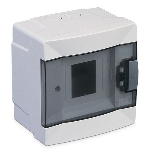 Бокс навесной 4 мод. 140х136х95мм с N/PE-3/0 прозрачная дверь IP40 (белый) Makel