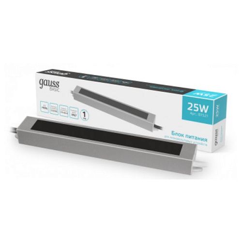 Блок питания для светодиодных лент 25Вт 12В 185х30х20мм IP67 GAUSS Basic