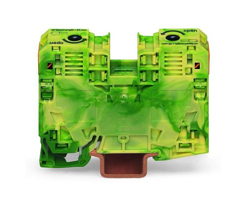 Клемма 2-проводная проходная пружинная 35мм2 (желто-зеленый) WAGO (285-137)