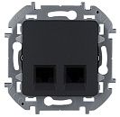 Розетка 2-я RJ45 категория 5 UTP (антрацит) INSPIRIA Legrand/Daccord (673838)  Розетка 2-я RJ45 категория 5 UTP (антрацит) INSPIRIA Legrand/Daccord (673838)
