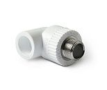 Угольник PP-R комбинированный НР 20-1/2" (белый) PROAQUA Угольник PP-R комбинированный НР 20-1/2" (белый) PROAQUA