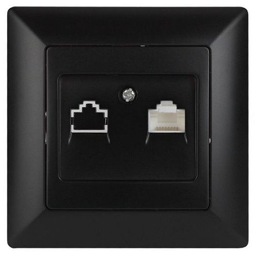 Розетка PC RJ45 (антрацит) Intro Solo ЭРА (4-303-05)