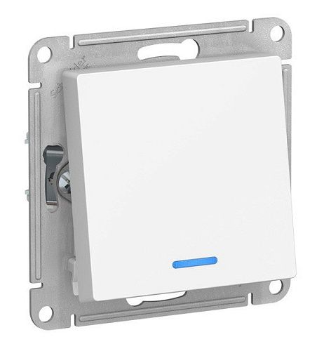 Переключатель 1кл с подсветкой схема 6а 10АХ (белый) ATLASDESIGN SE