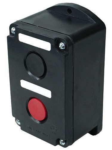 Пост кнопочный ПКЕ 222-2 У2 10А 660В 2 элемента черный и красный цилиндр. накладной IP54 Электротехник