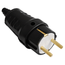 Вилка с з/к прямая (каучук) IP20 BYLECTRICA (В16-362)