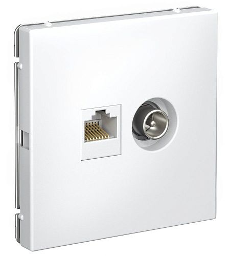 Розетка 2-я ТВ + компьютерная RJ45. кат. 5Е (белый) ARTGALLERY SE