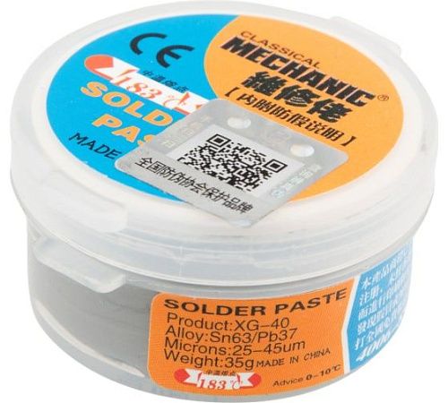 Припой-паста (паяльная паста) XGSP40 35гр (олово 63% свинец 37%) Mechanic