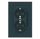 Розетка 2-я с/з (в сборе) 16А (изумруд) ATLASDESIGN SE