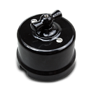 Выключатель 1кл проходной поворотный керамика (черный) Лизетта BIRONI