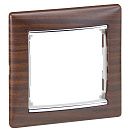 Рамка 1 пост (темное дерево/серебро) Valena Classic Legrand (770371)