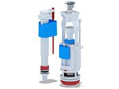 Арматура с нижней подводкой 1/2" с пластиковым штуцером двойная кнопка хромированная АНИ WC9510C