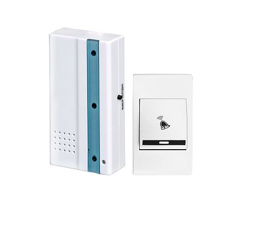 Звонок беспроводной Адажио АЖ-01Б 32 мелодии дальность 100м 2АААх1.5В с кнопкой (белый) Тритон