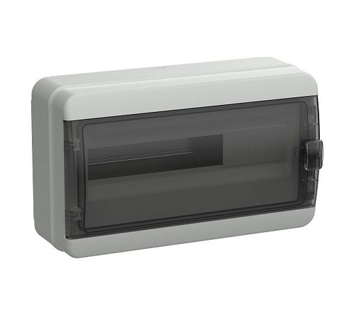 TEKFOR Корпус пластиковый ОУ КМПн-18 с N/PE-9/9 (прозрачная черная дверь) 153х245х408 IP65 (IEK)