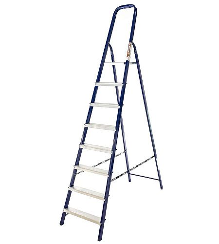 Стремянка стальная 8 ступеней 166см ALUMET (М8408)