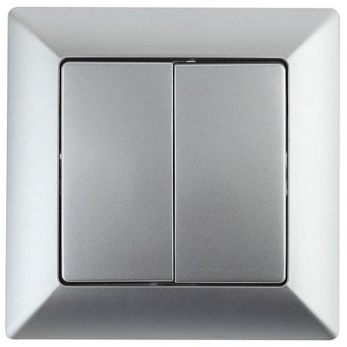 Выключатель 2кл 10А (алюминий) Intro Solo ЭРА (4-104-03)