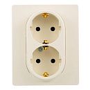Розетка 2-я с заземлением немецкий стандарт винтовые зажимы (слоновая кость) Etika Legrand/Daccord/ИЭК (672372)