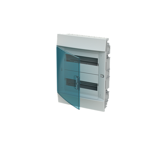 Бокс встраиваемый 24 модуля 435х320х108мм с N/PE прозрачная зеленая дверь IP41 (белый) Mistral41 ABB (1SLM004101A1205)