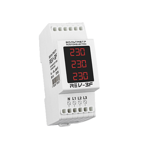 Вольтметр RE V-3F 3ф на DIN-рейку rostokelectro