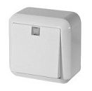 Переключатель 1кл с подсветкой (белый) Contura ELSO