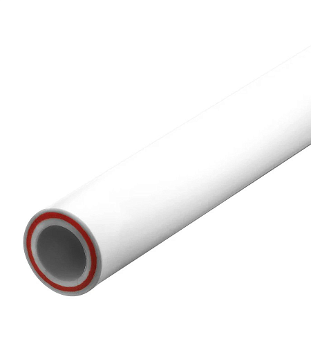 Труба  PP-R PN25  Дн-25х4.2 мм L=2м SDR 6 арм.стекл ХВС. ГВС. отопл Белая РОСТерм Aqua PR-AQS6-25/2m