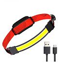 Фонарь светодиодный налобный аккумуляторный COB LIGHT STRIP Micro USB
