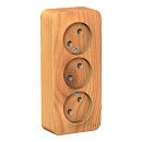 Розетка ОУ 3-я без заземления с изолирующей пластиной (ясень) BLANCA SE