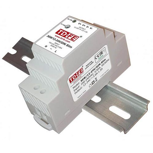Блок питания с регулируемым напряжением на DIN-рейку 36W/12-24V/DIN Slim Faraday 