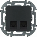 Розетка 2-я RJ45 категория 6 UTP (антрацит) INSPIRIA Legrand/Daccord (673843)  Розетка 2-я RJ45 категория 6 UTP (антрацит) INSPIRIA Legrand/Daccord (673843)