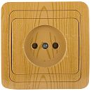 Розетка СУ без заземления (дуб) Mimoza star Mese MAKEL