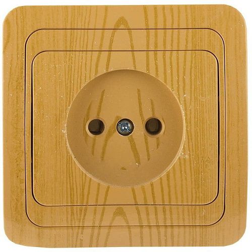 Розетка СУ без заземления (дуб) Mimoza star Mese MAKEL