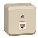 Розетка ОУ PC RJ45 категория 5е (кремовый) ЭТЮД SE