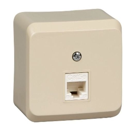 Розетка ОУ PC RJ45 категория 5е (кремовый) ЭТЮД SE
